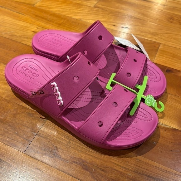 NEW MENS CROCS SLIDES SZ 14 PINK classic sandals with Charms main image 4